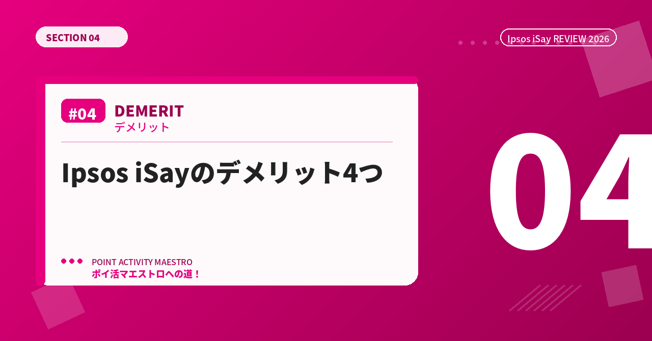 Ipsos iSayのデメリット4つ