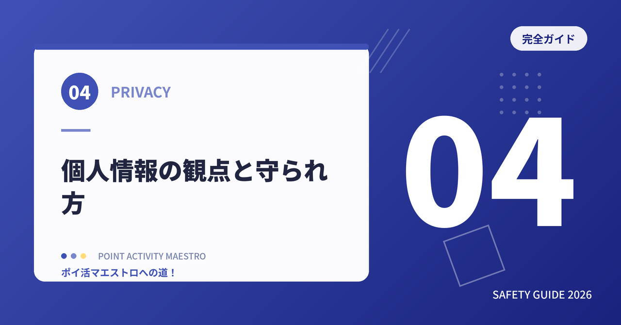 個人情報の観点:渡す情報と守られ方