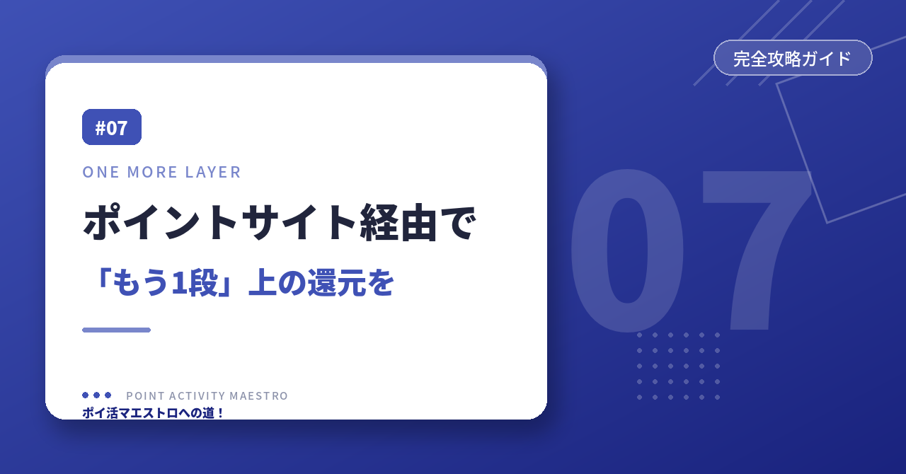 ポイントサイト経由でもう1段